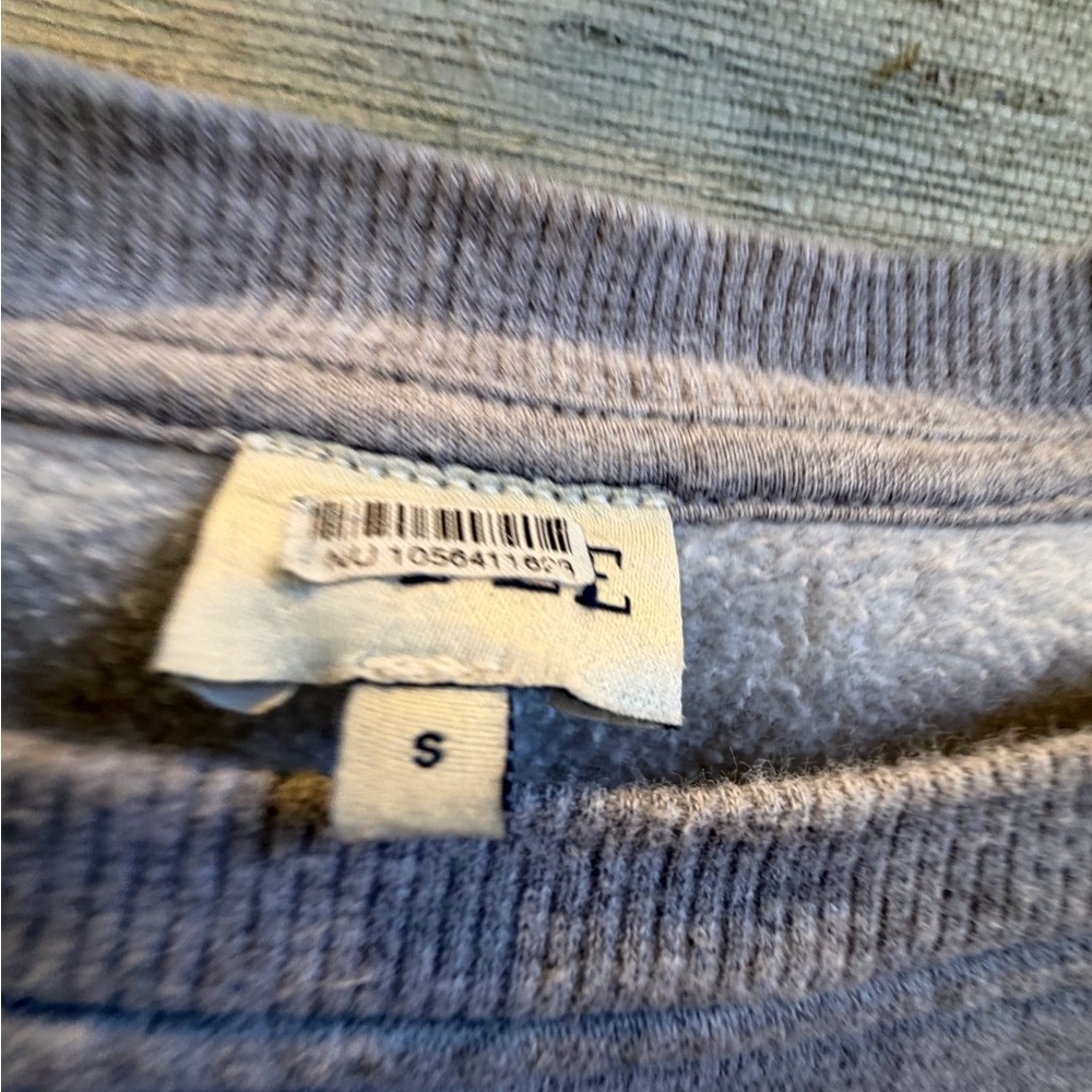 Small Anthropologie kule Apres Ski oversized sweatshirt gray embroidered - Picture 5 of 16